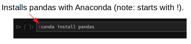 Command to install a Python package.